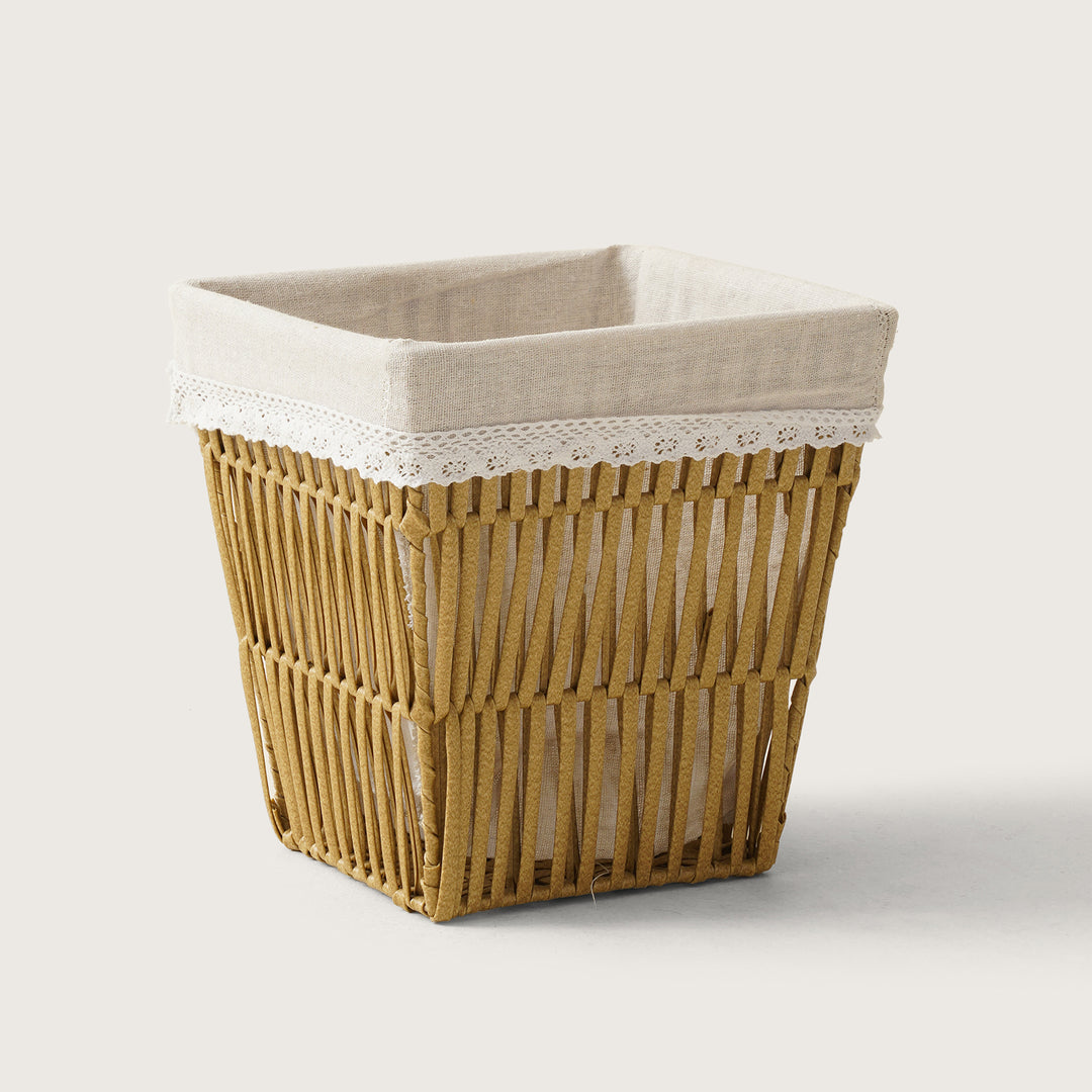 Cane Weave Dry Bin - Tan