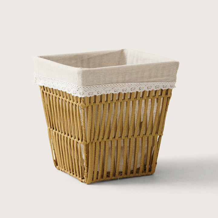 Cane Weave Dry Bin - Tan