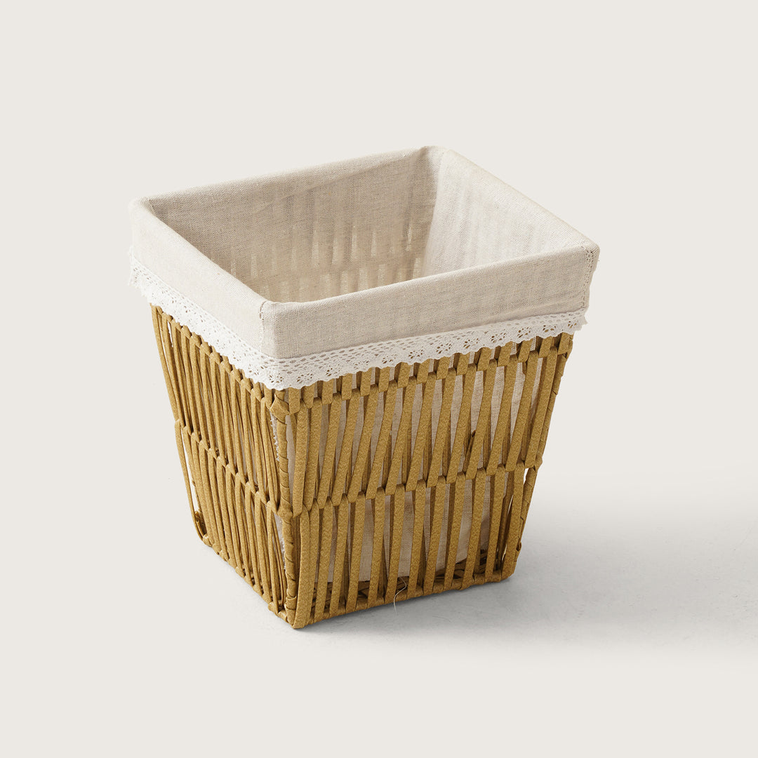 Cane Weave Dry Bin - Tan