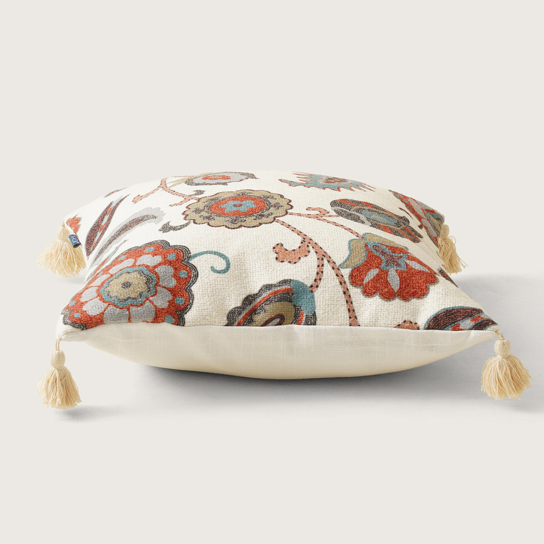 EMB with Tessel Jaipuria Cushion Cover - Rust