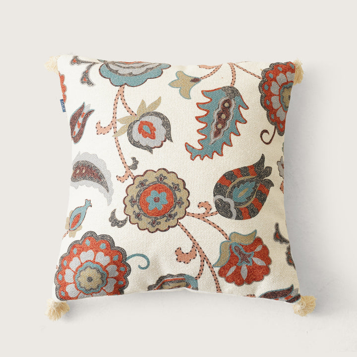 EMB with Tessel Jaipuria Cushion Cover - Rust