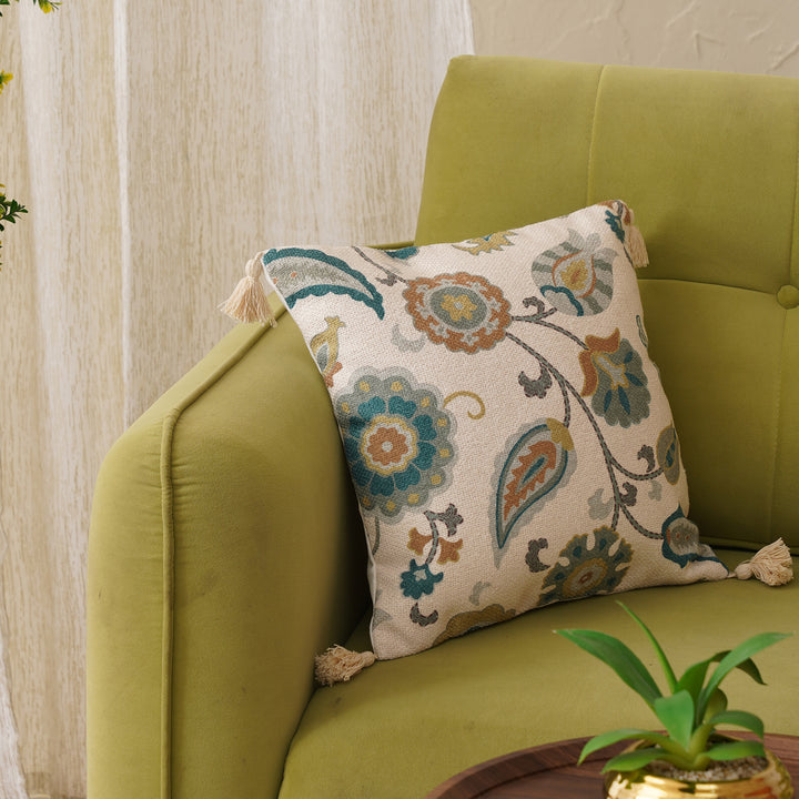 EMB with Tessel Jaipuria Cushion Cover - Green