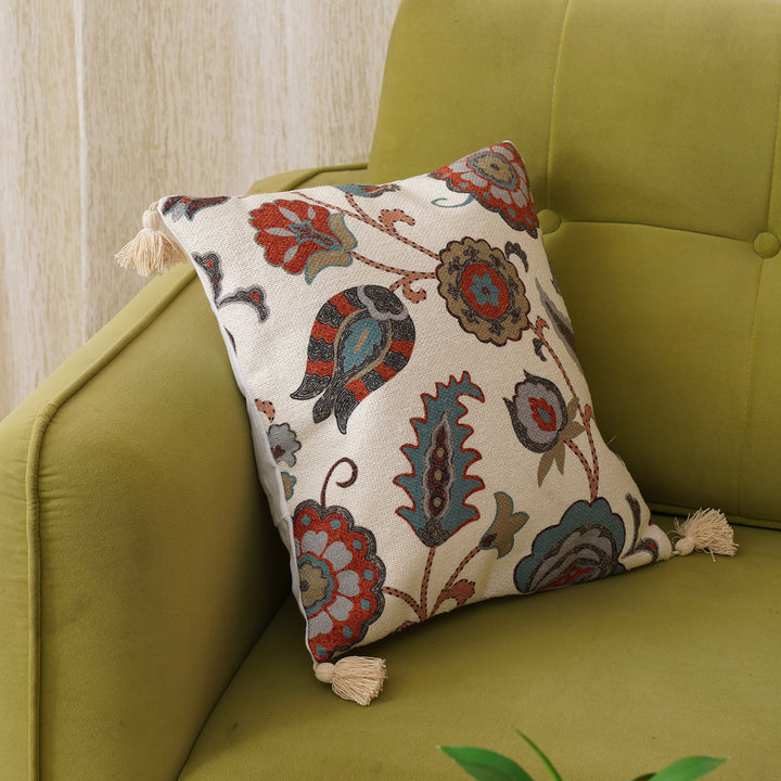 EMB with Tessel Jaipuria Cushion Cover - Rust