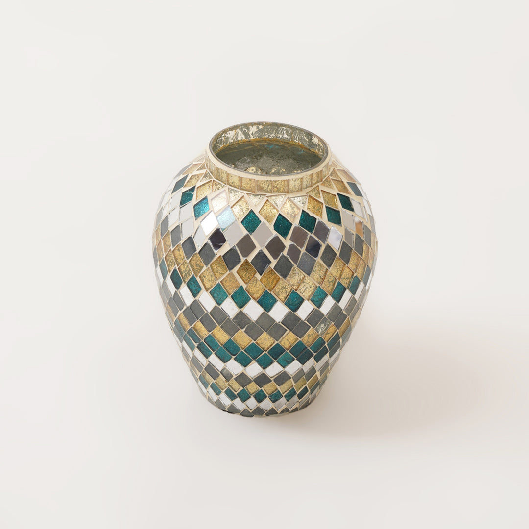 Multi Colour Mosaic Vase