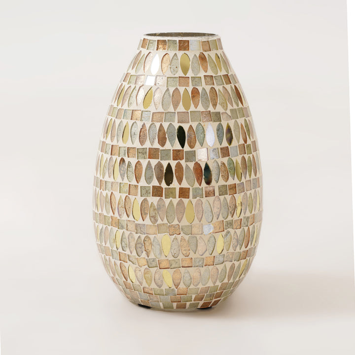 Tall Golden Mosaic Vase