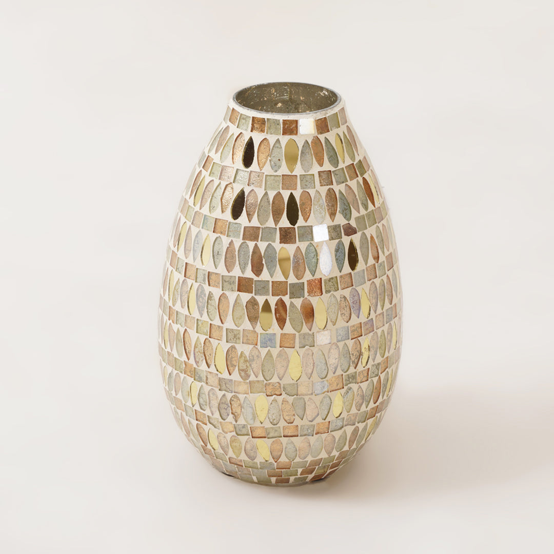 Tall Golden Mosaic Vase