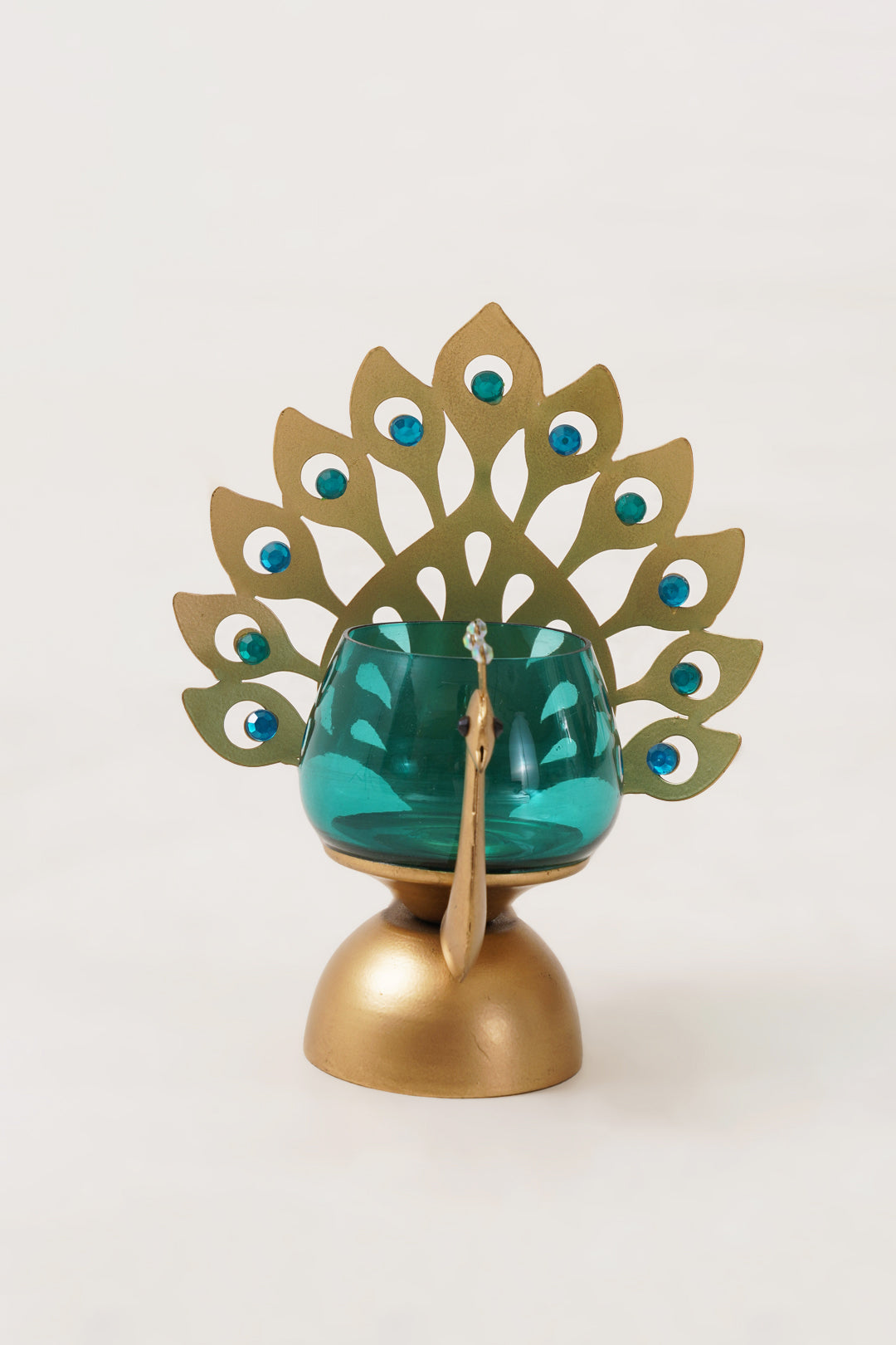 Peacock Votive Candle Stand