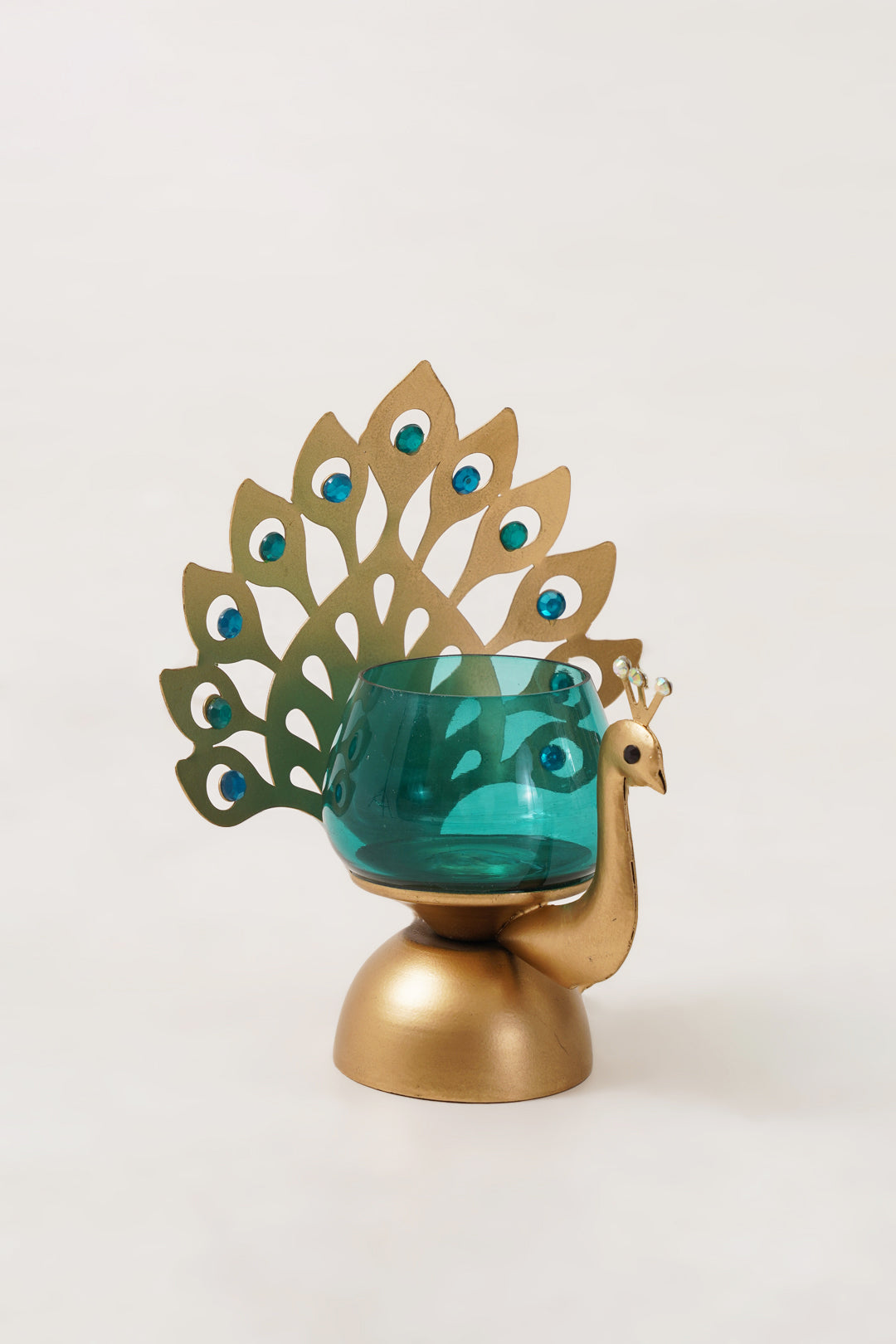 Peacock Votive Candle Stand
