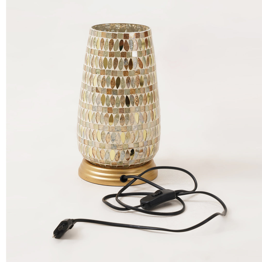 Tall Golden Mosaic Lamp