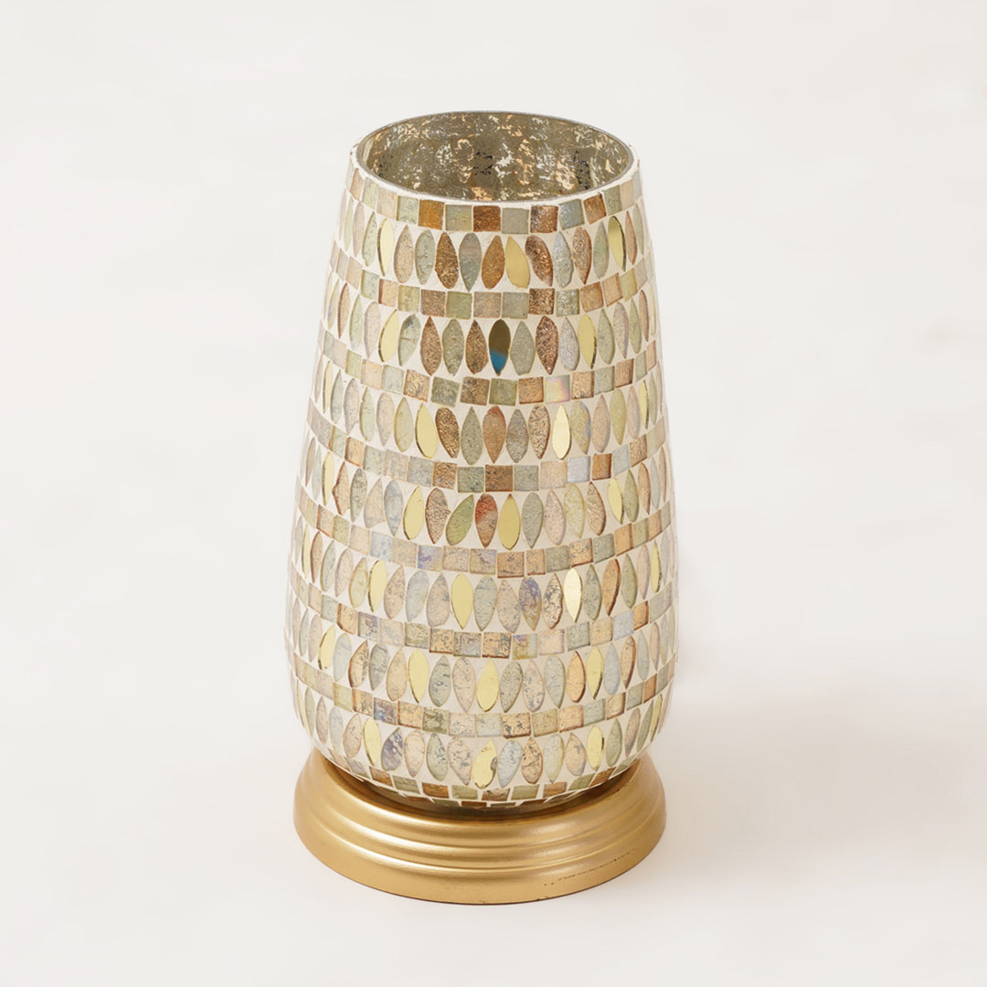 Tall Golden Mosaic Lamp