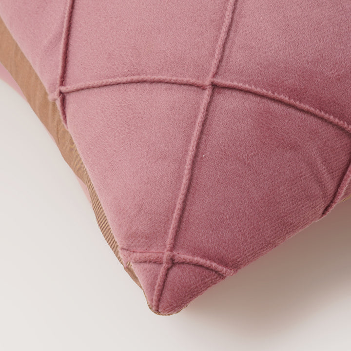 Velvet Pintex Cushion Cover Set of 2 (Pink)