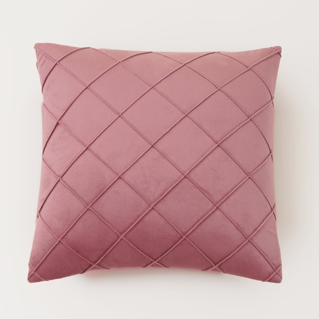 Velvet Pintex Cushion Cover Set of 2 (Pink)