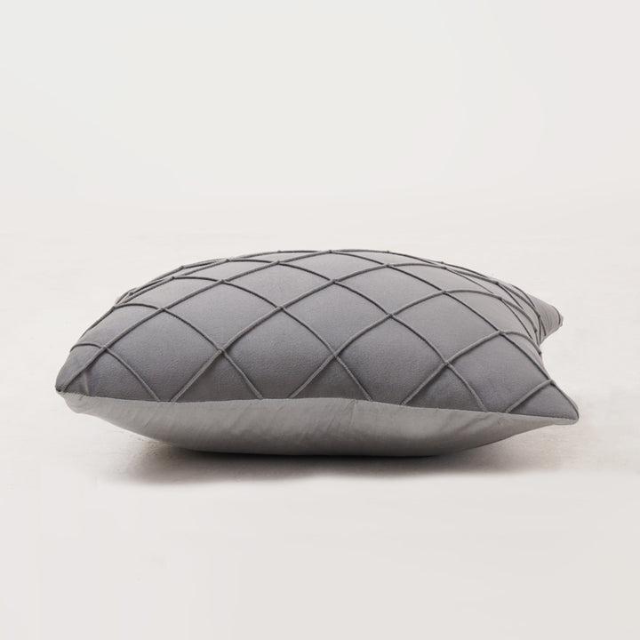 Velvet Pintex Cushion Cover  Set of 2 (Grey)