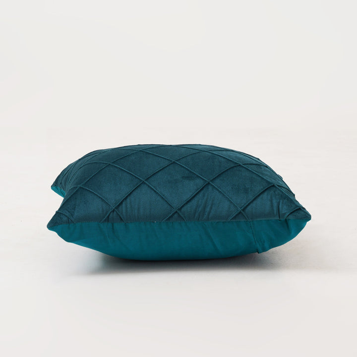 Velvet Pintex Cushion Cover. Set of 2 (Teal)