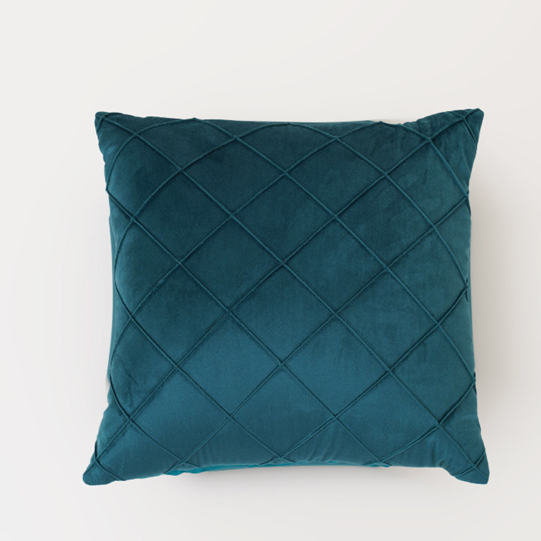 Velvet Pintex Cushion Cover. Set of 2 (Teal)