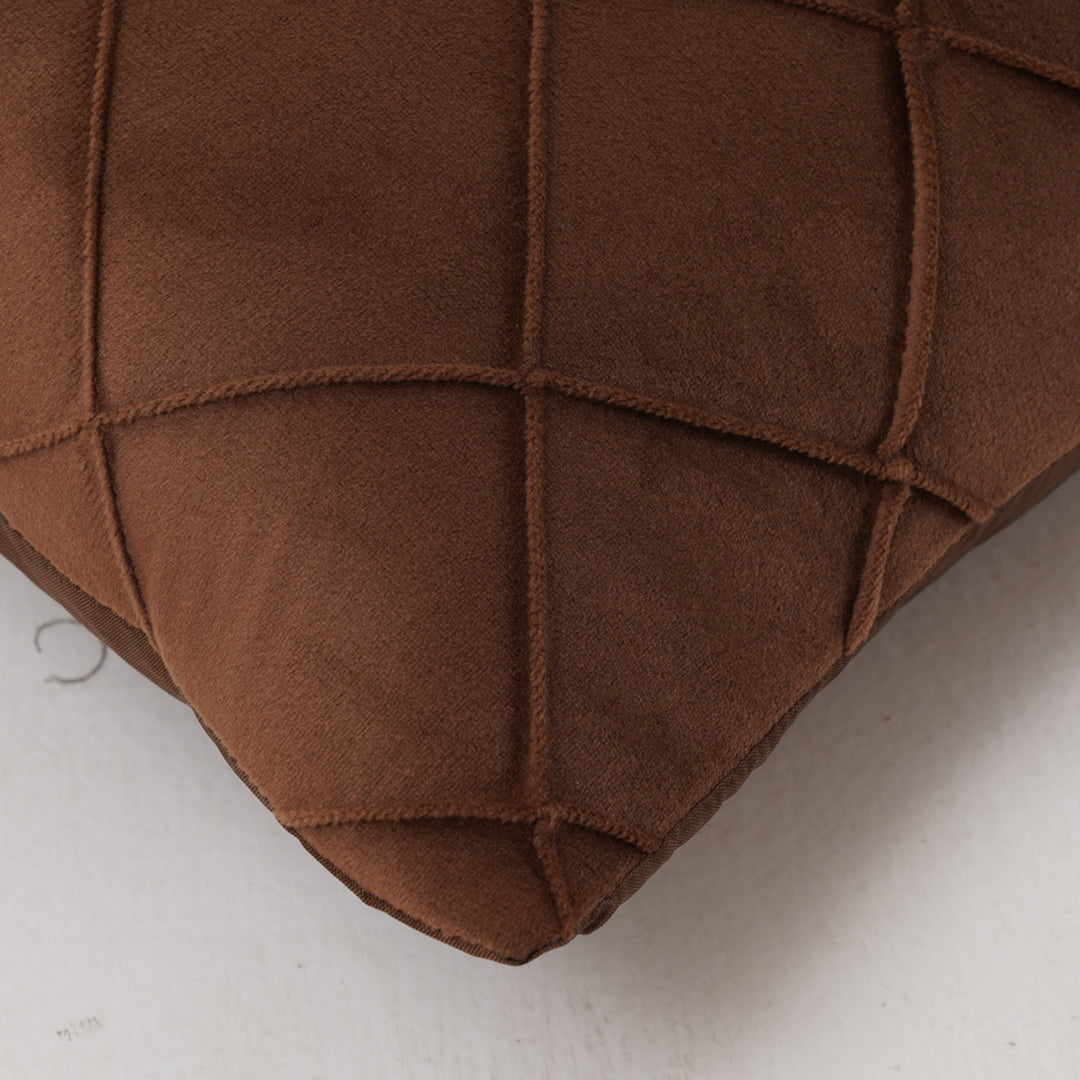 Velvet Pintex Cushion Cover Set of 2 (Brown)