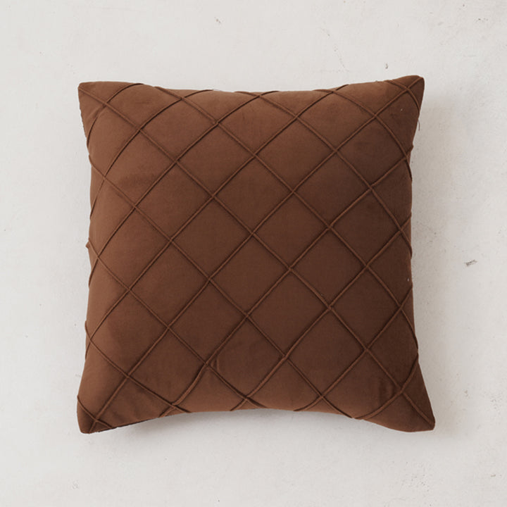 Velvet Pintex Cushion Cover Set of 2 (Brown)