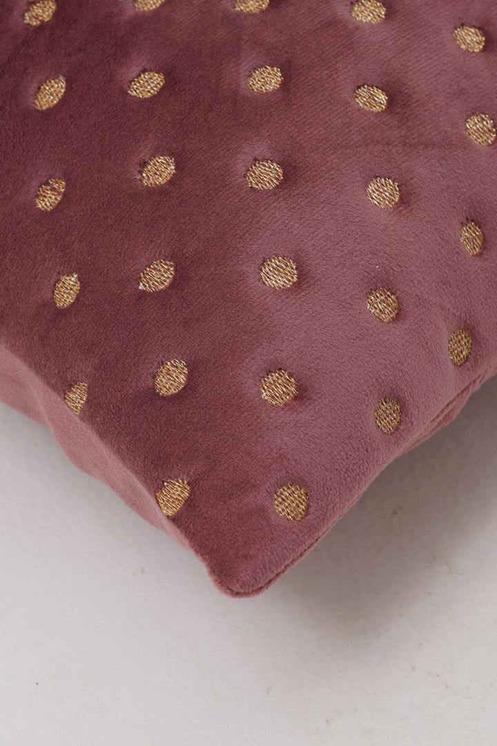 Quilted Dots Velvet Cushion Cover (Dark Brown)