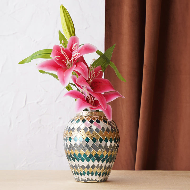 Multi Colour Mosaic Vase