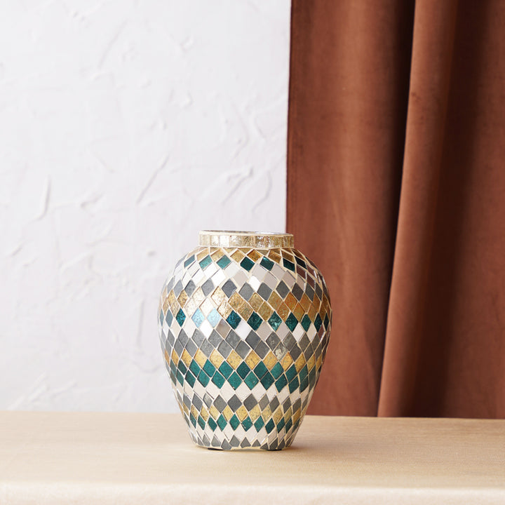 Multi Colour Mosaic Vase