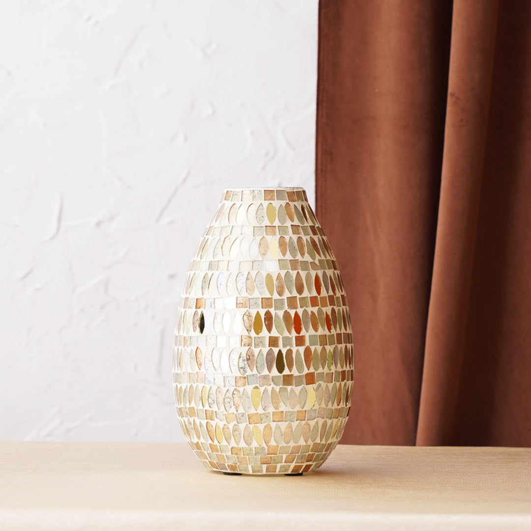 Tall Golden Mosaic Vase