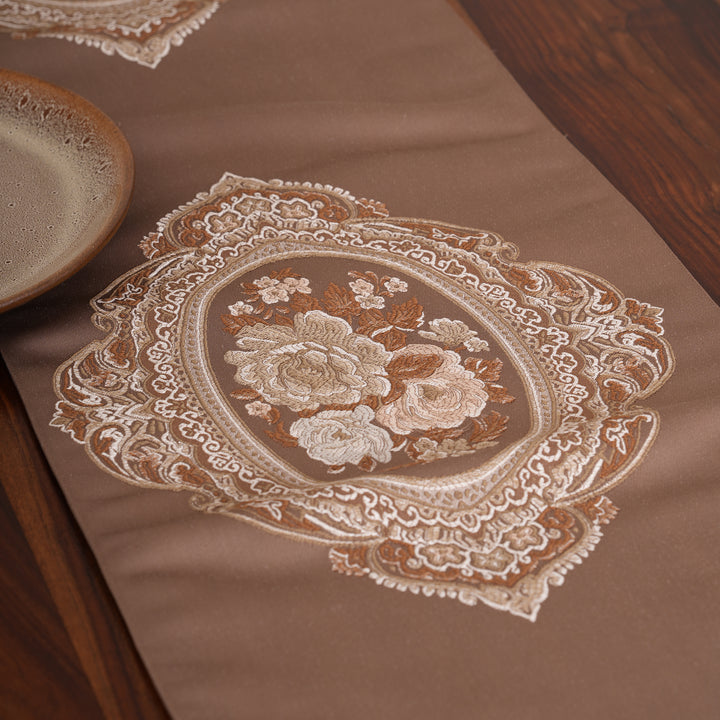 Victorian Floral Table Runner with Tasseled Trim Available In 4 Shades