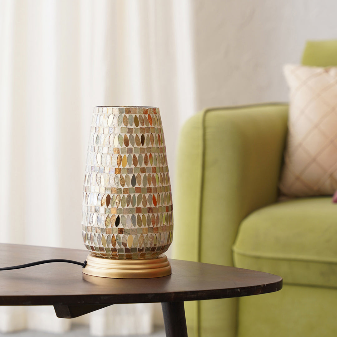 Tall Golden Mosaic Lamp