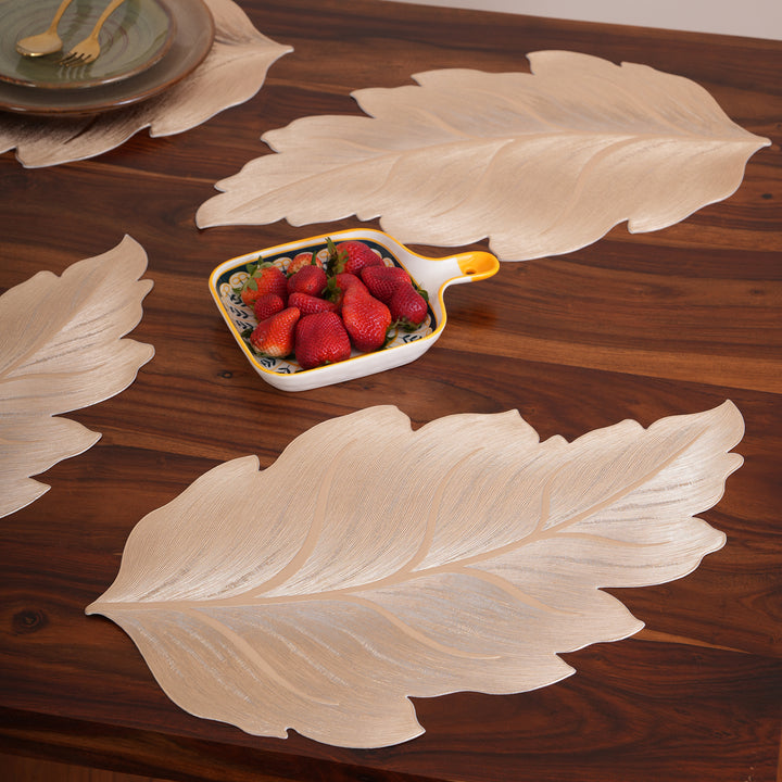 Decorative Textured Leaf Placemat Set of 6