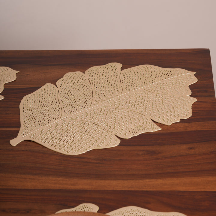 Gilded Botanical Leaf Placemats Set of 6