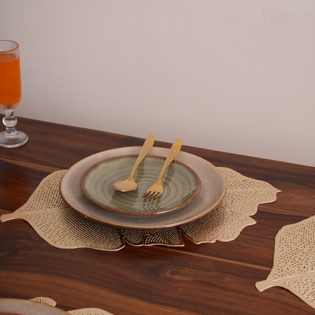 Gilded Botanical Leaf Placemats Set of 6
