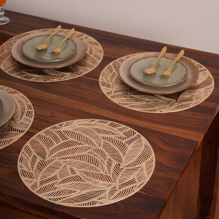 Decorative Leaf Foliage Design Placemat Set of 6