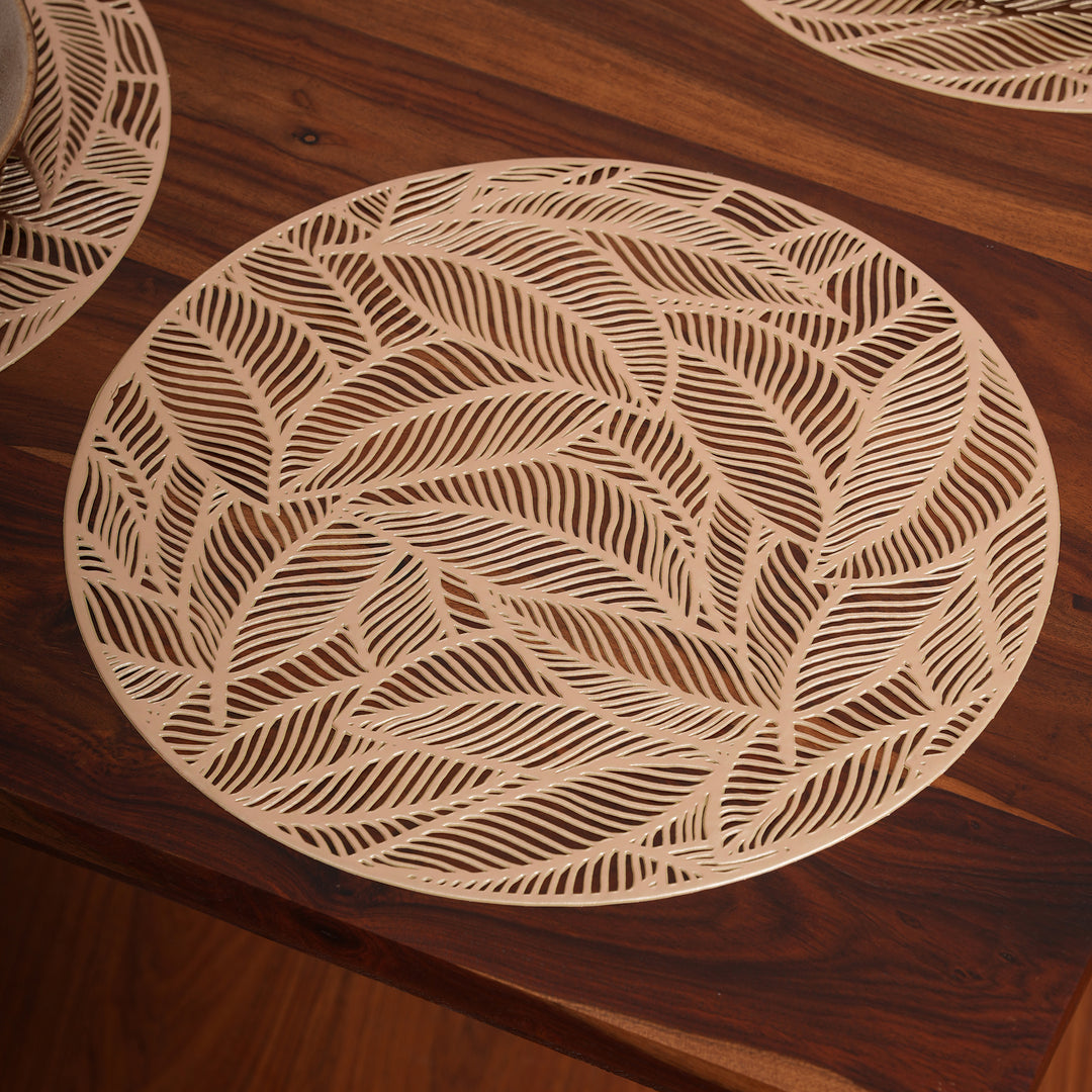 Decorative Leaf Foliage Design Placemat Set of 6