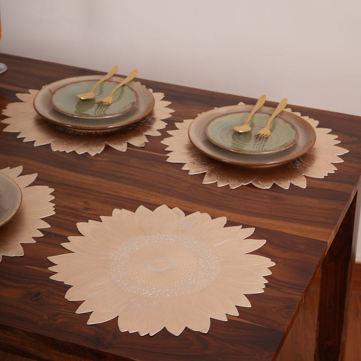 Decorative Sunflower Design Placemat Set of 6