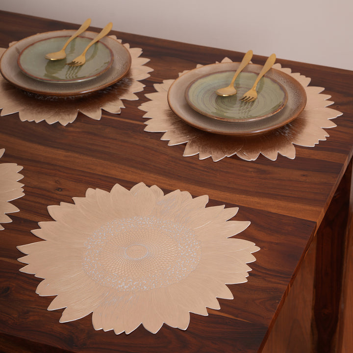 Decorative Sunflower Design Placemat Set of 6