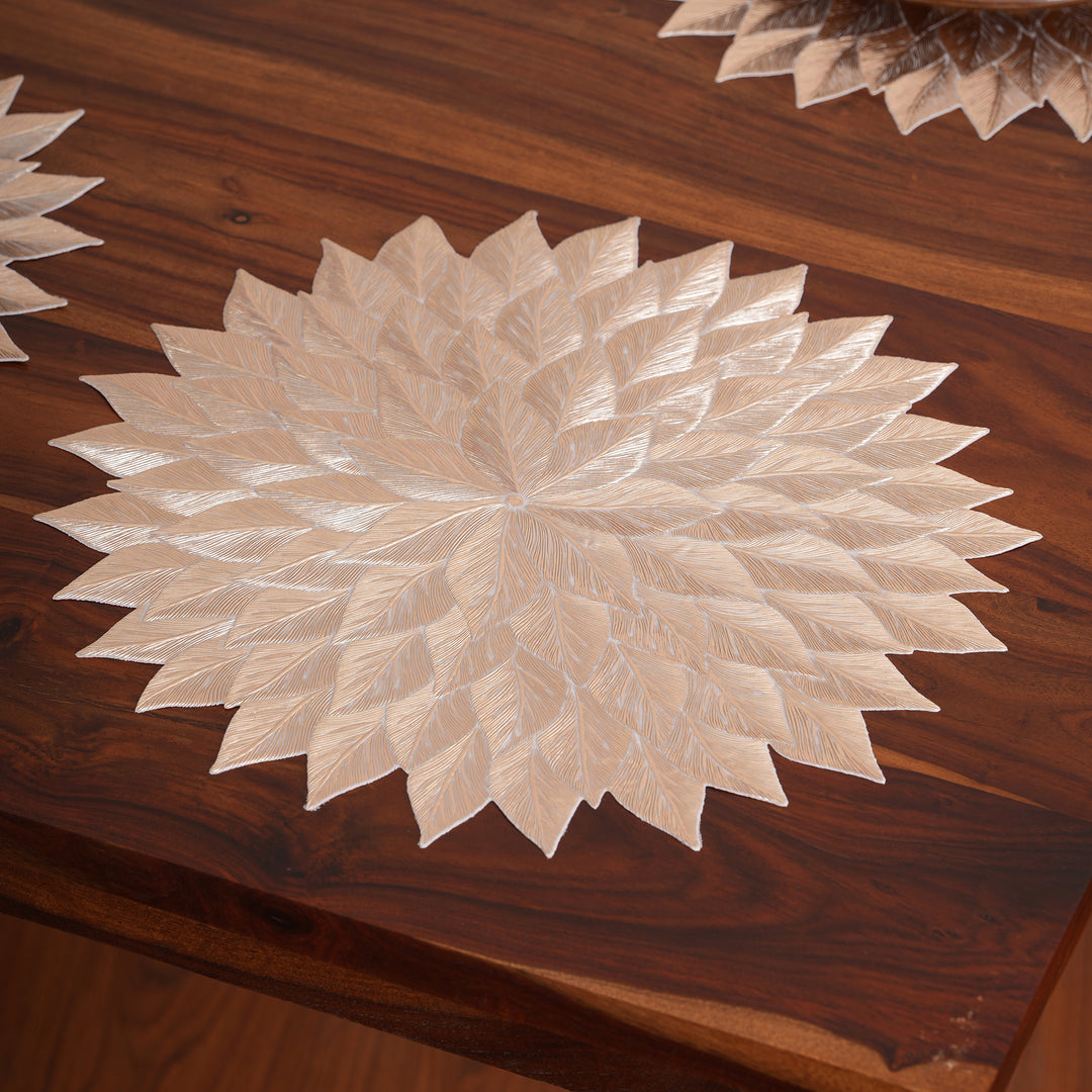 Decorative Multi-Leaf Design Placemat Set of 6