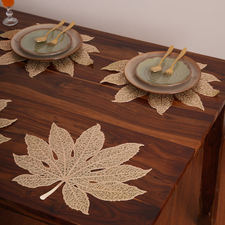 Decorative Maple Leaf Design Placemat Set of 6