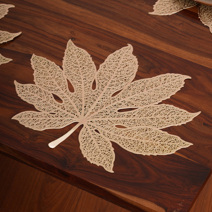 Decorative Maple Leaf Design Placemat Set of 6