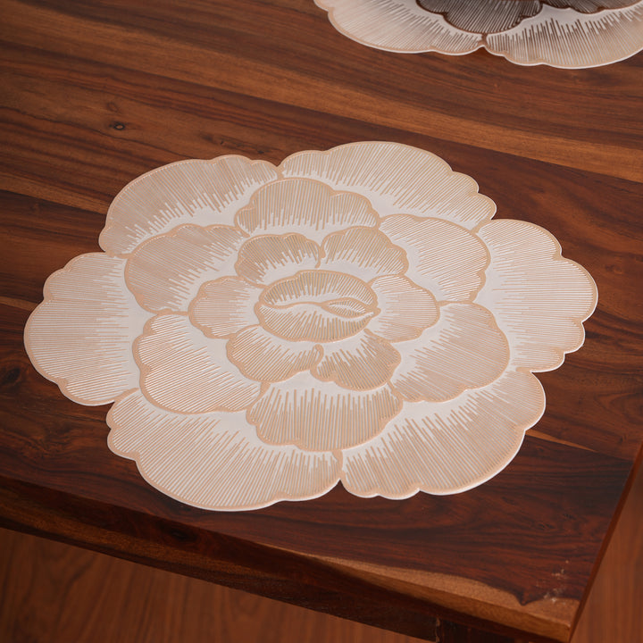 Decorative Camellia Design Placemat Set of 6