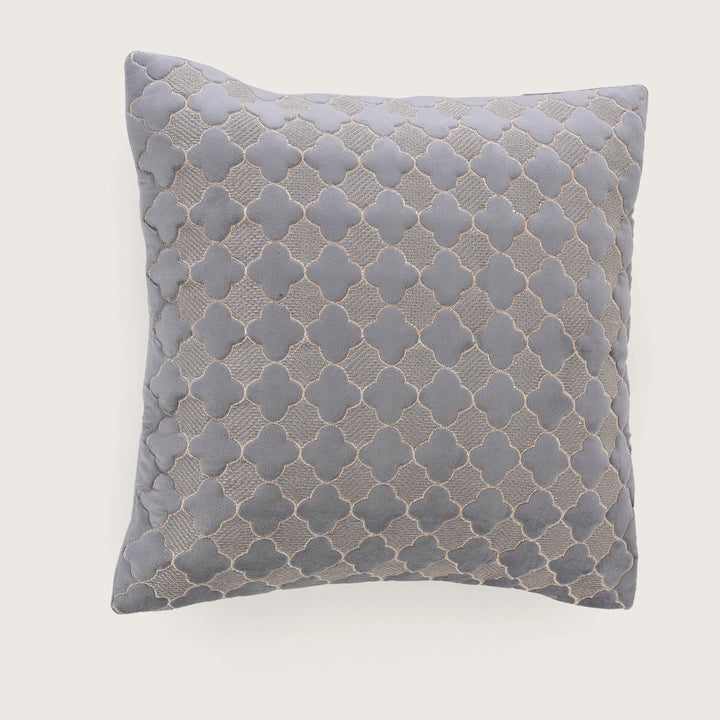 Quilted Mauve Quatrefoil  Cushion Cover - Set of 2