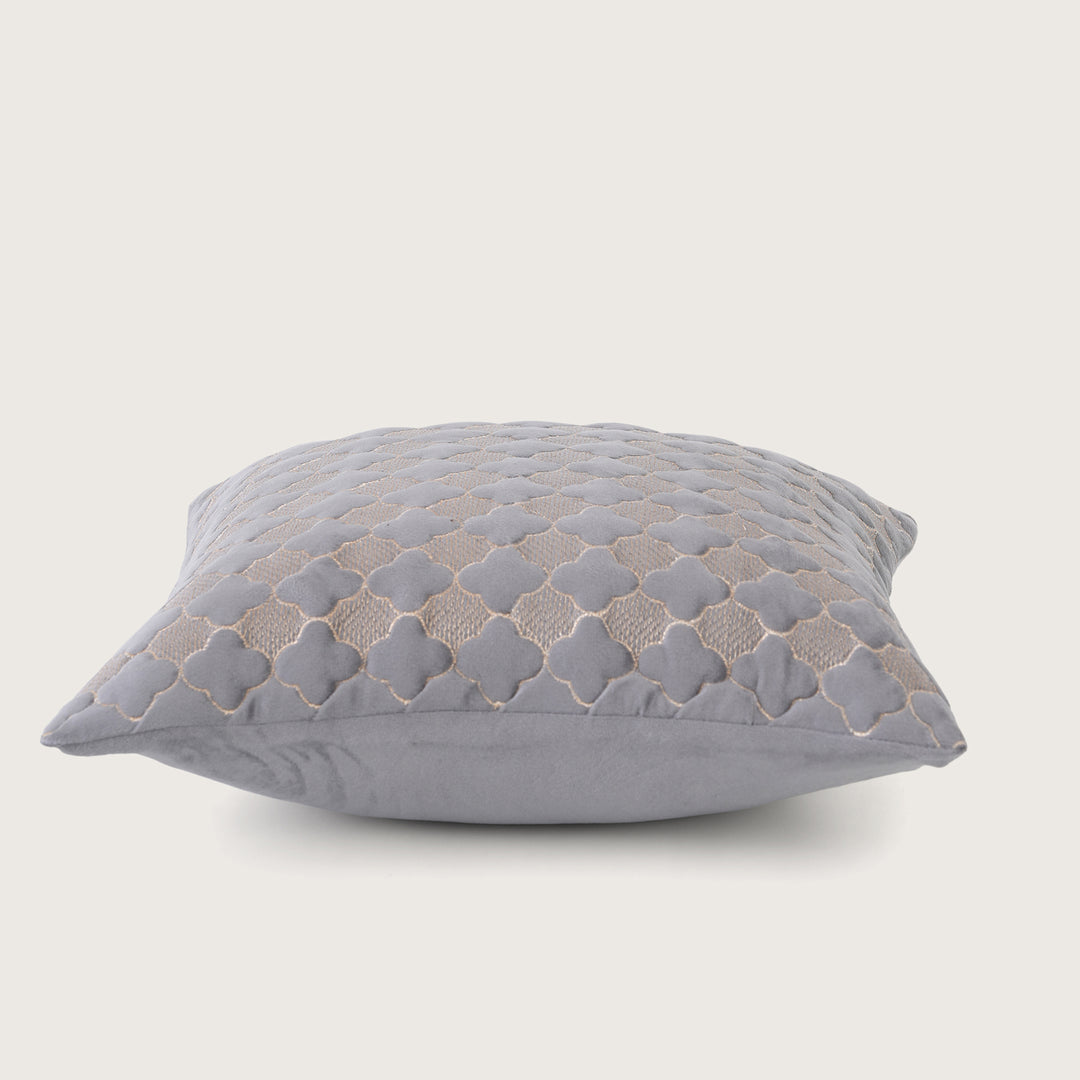 Quilted Mauve Quatrefoil  Cushion Cover - Set of 2