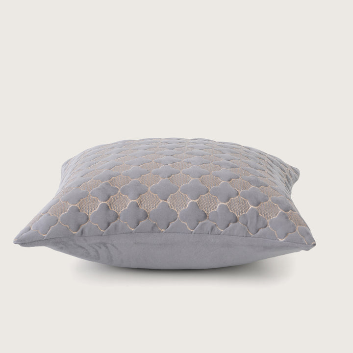 Quilted Mauve Quatrefoil  Cushion Cover - Set of 2