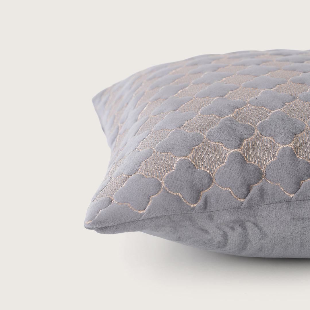 Quilted Mauve Quatrefoil  Cushion Cover - Set of 2