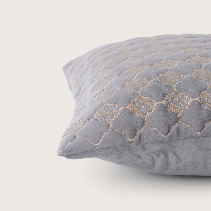 Quilted Mauve Quatrefoil  Cushion Cover - Set of 2