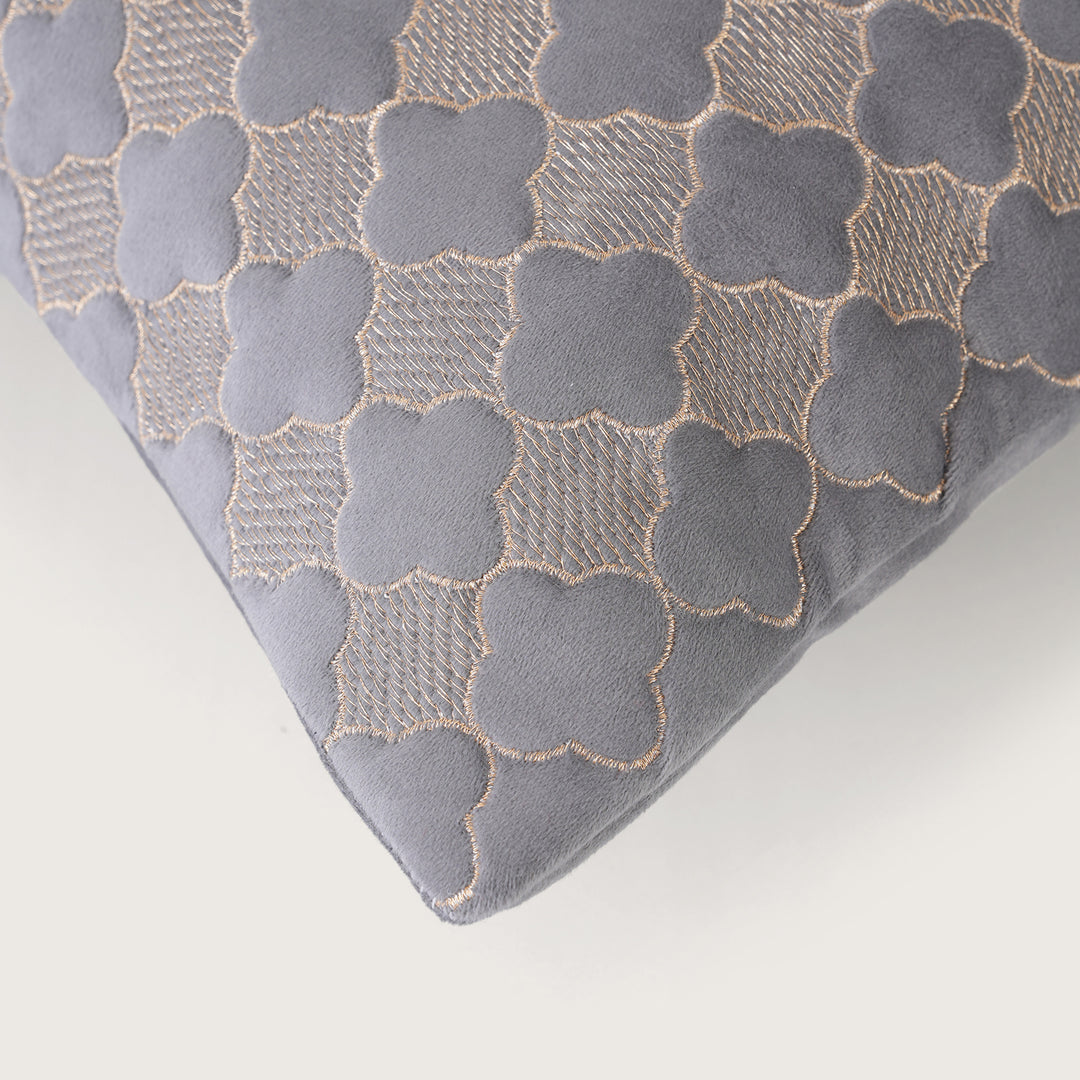 Quilted Mauve Quatrefoil  Cushion Cover - Set of 2