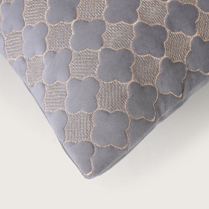 Quilted Mauve Quatrefoil  Cushion Cover - Set of 2