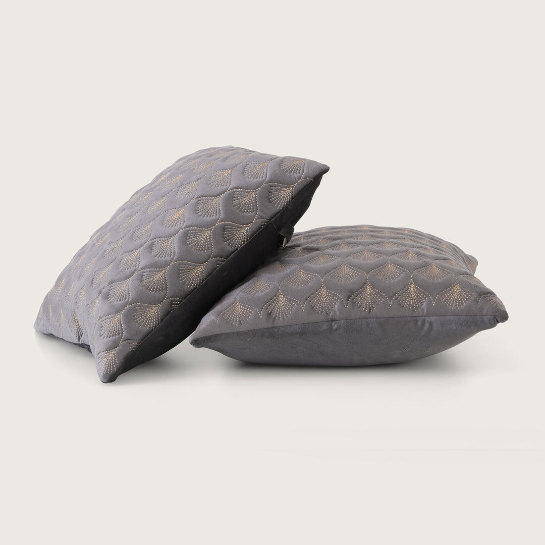 Luxury Quilted Scalloped  Cushion Cover- Set of 2