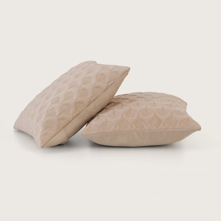 Luxury Quilted Scalloped  Cushion Cover- Set of 2