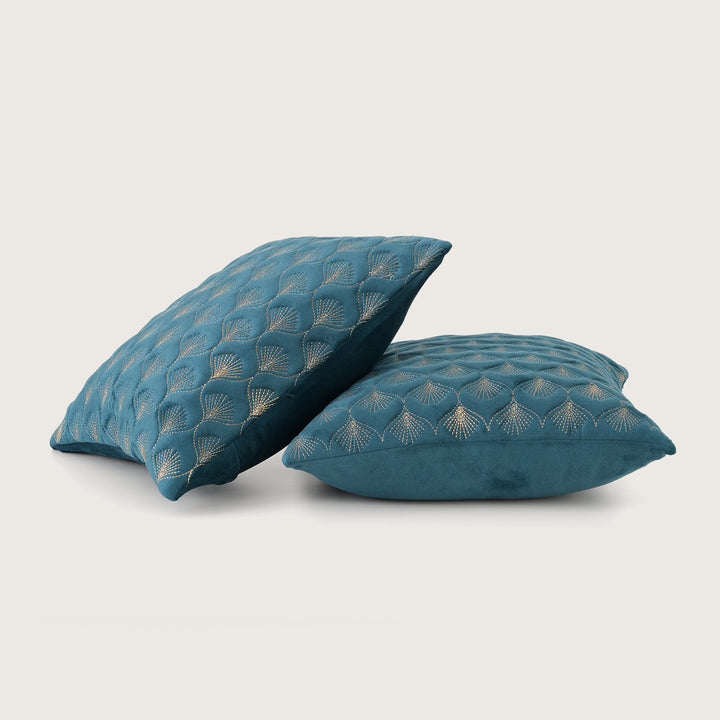 Luxury Quilted Scalloped  Cushion Cover- Set of 2