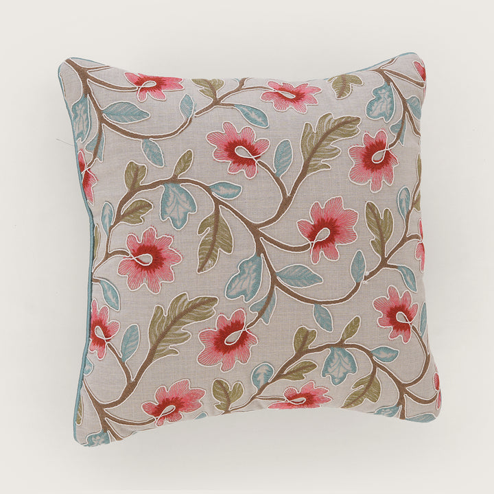 Embroidered Floral Cushion Cover - Set of 1