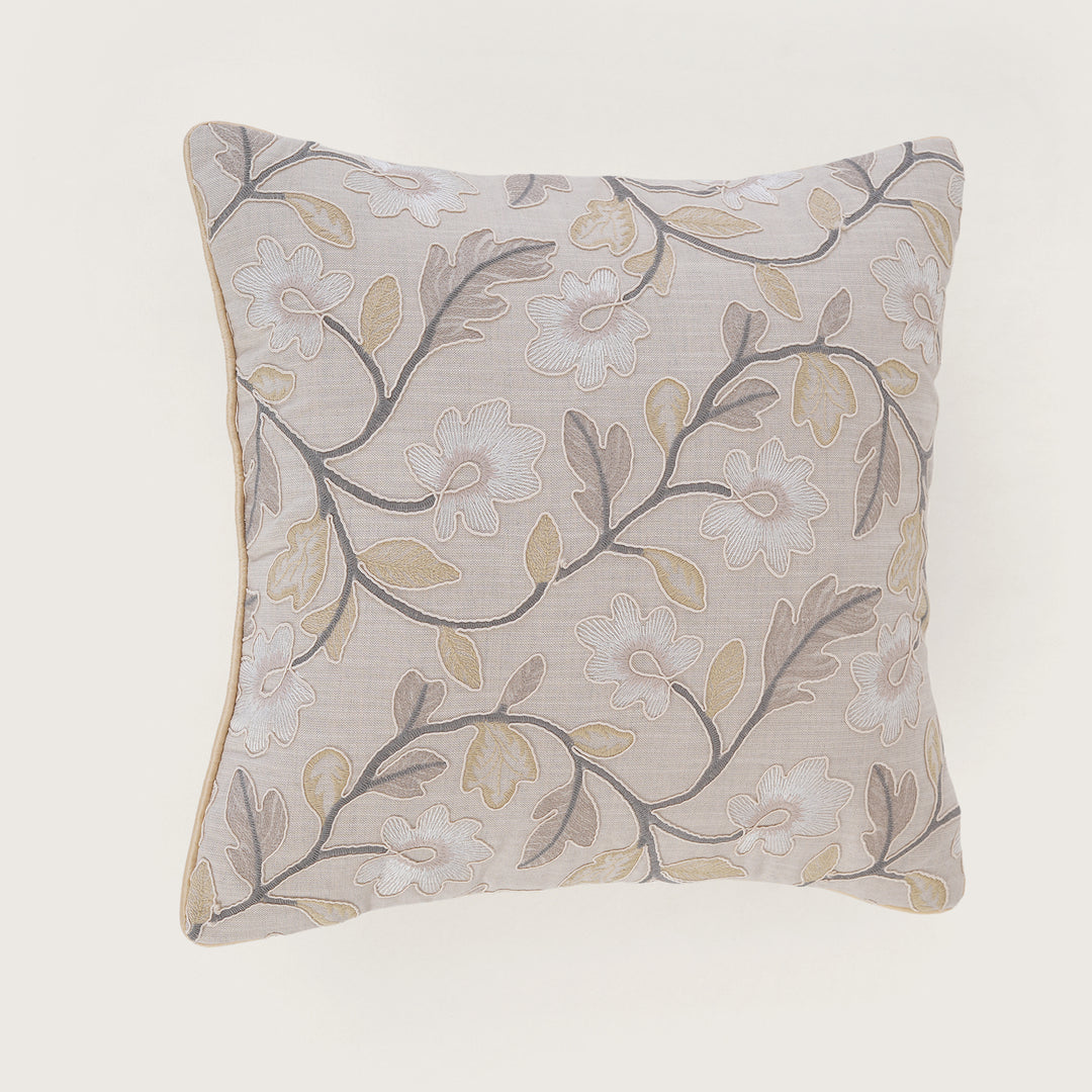 Embroidered Floral Cushion Cover - Set of 1